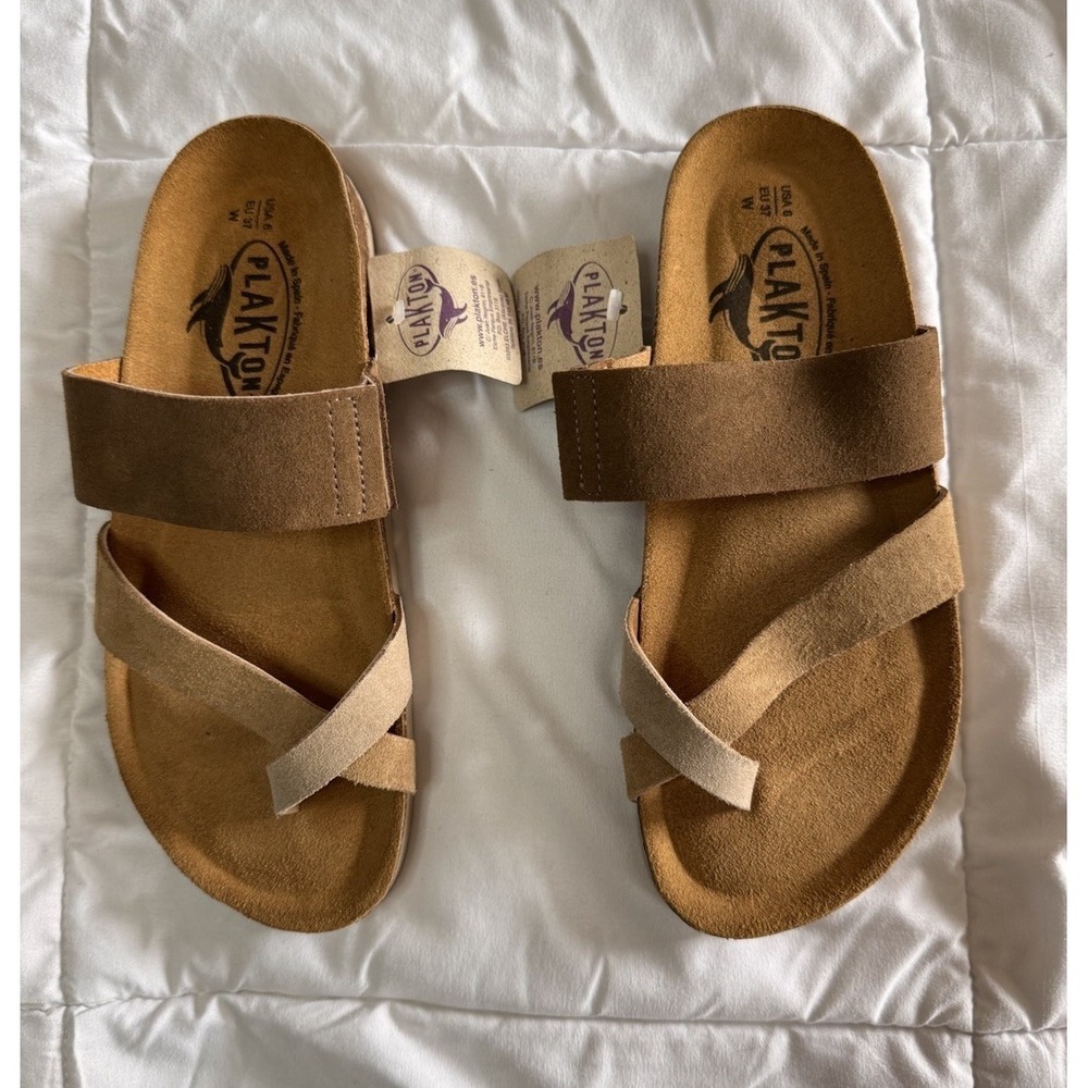 New Plankton AFELPADO Sandals Size 37 / 6.5 USA Beige / Tan 2025 Blair Leather - Picture 8 of 9